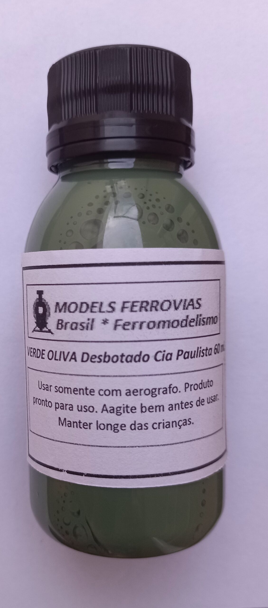 Verde Oliva desbotado Cia Paulista locomotivas antigas
