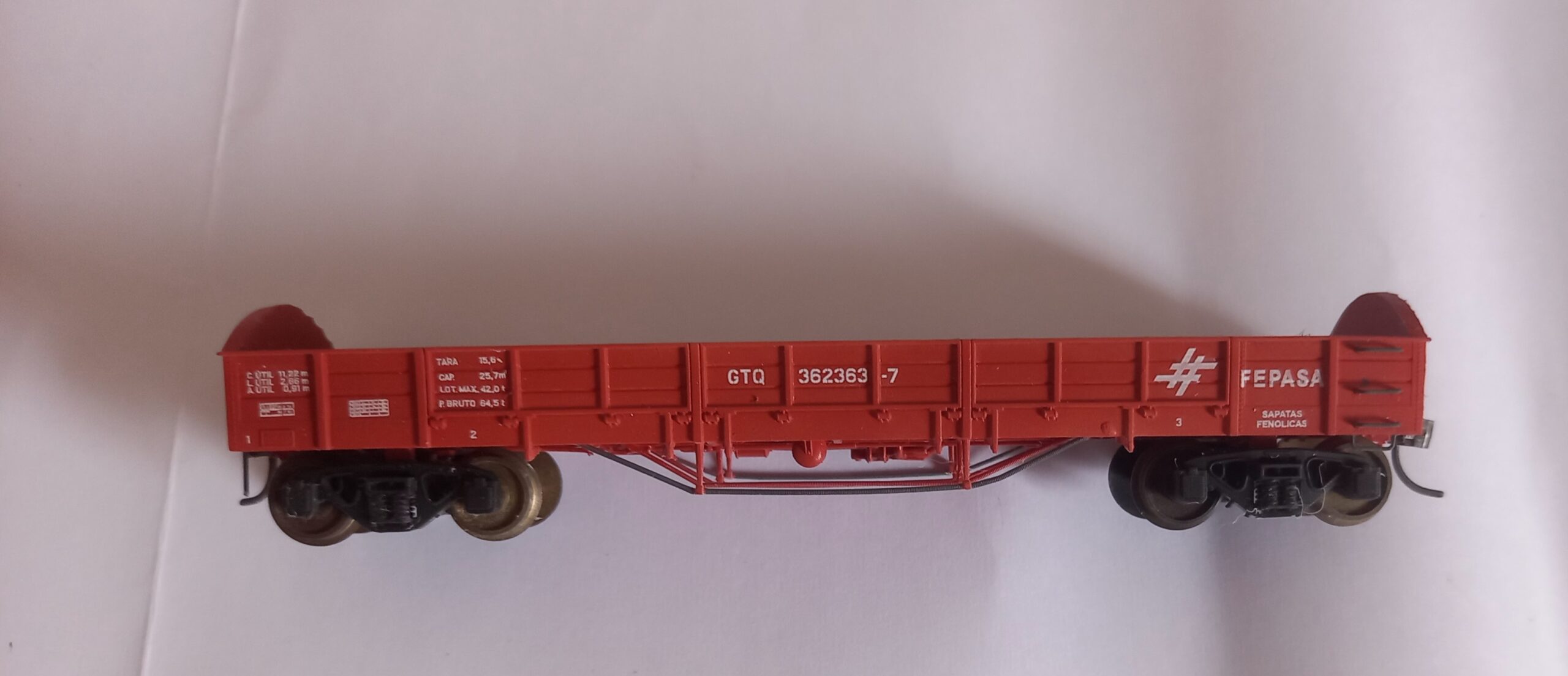 Vagão Gondola GTQ serie S reforço Horizontal escala HO - Imagem 2