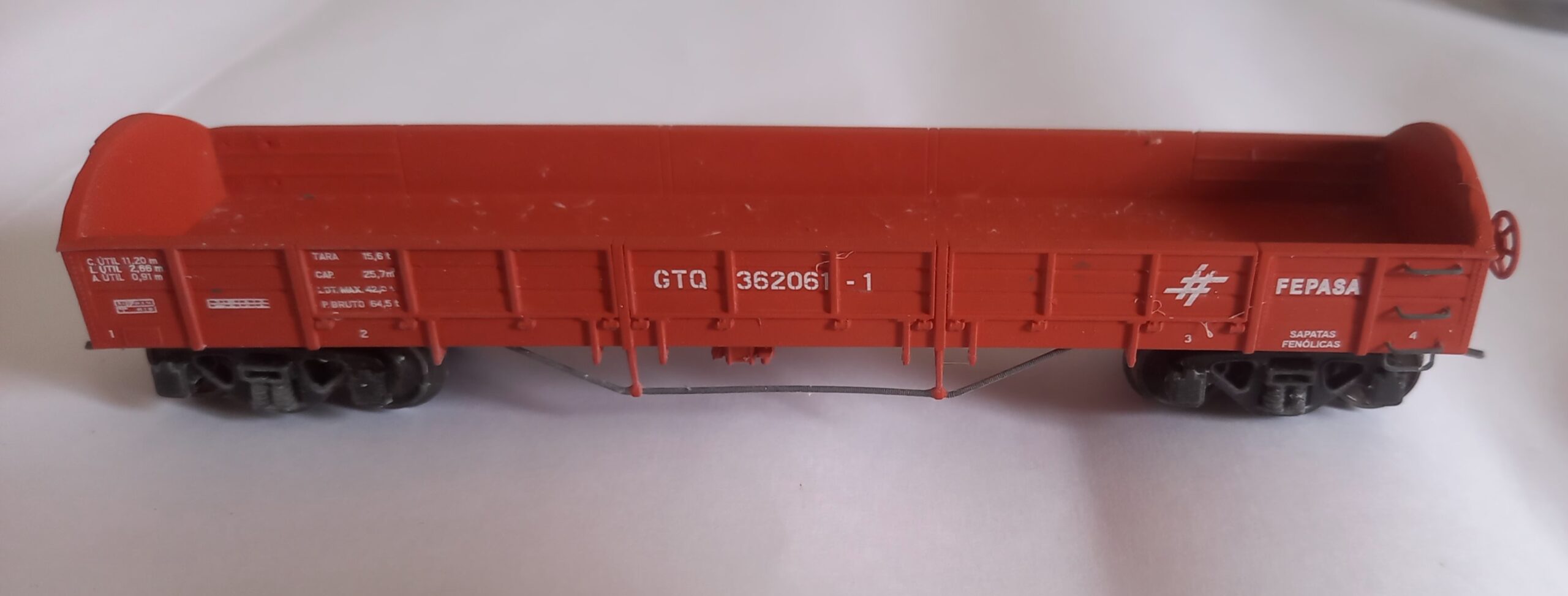 Vagão Gondola GTQ serie S reforço vertical escala HO - Imagem 3